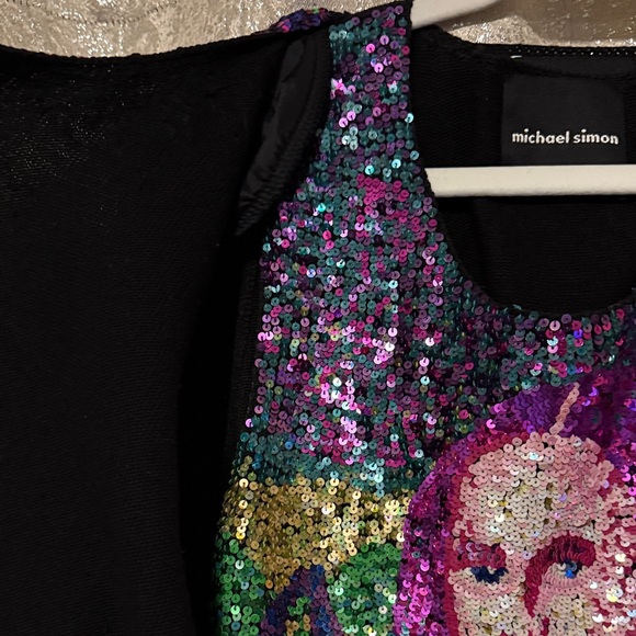 Vintage Michael Simon Sequin Art Women sweater set - Black and Multicolor - Picture 4 of 4